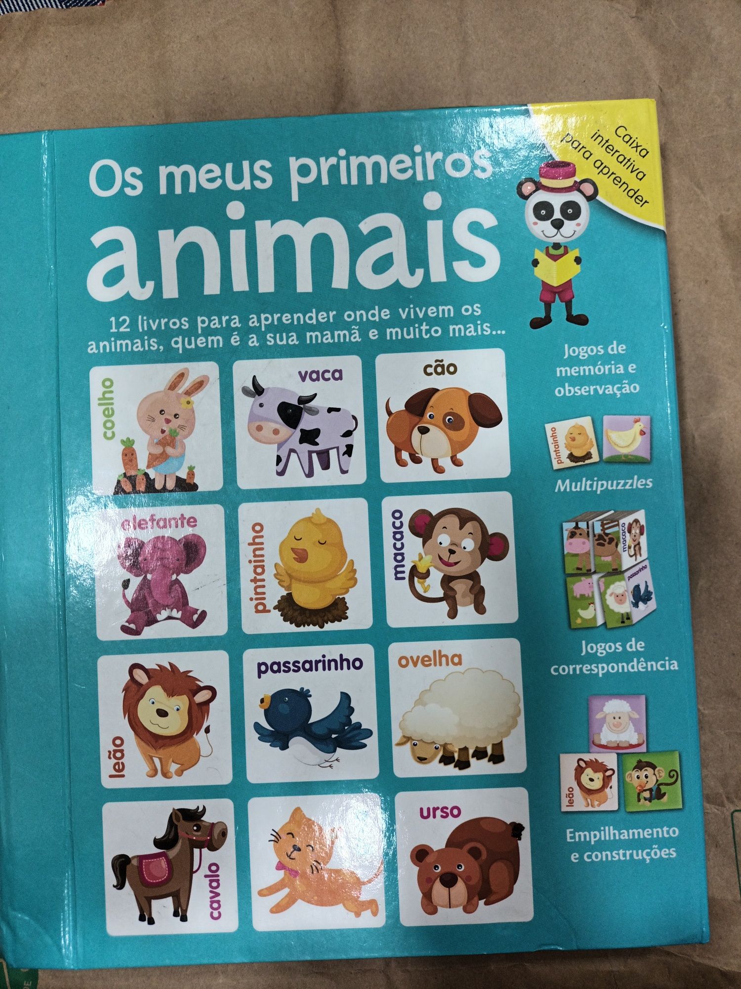 15€ os meus primeiros aanimais, 12 livros aprende e joga .