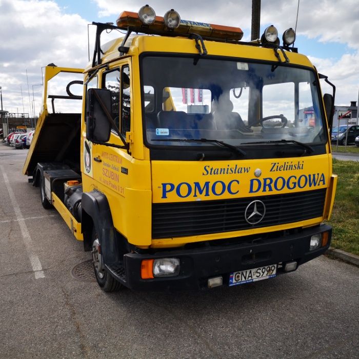 Pomoc Drogowa Mercedes 814D-platforma hydrauliczna LOHR-OKAZJA !!