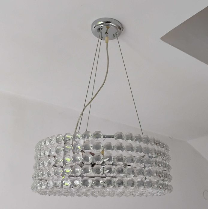 Lampa klosz żyrandol MONACO 6-PŁ CHROM KRYSZTAŁKI