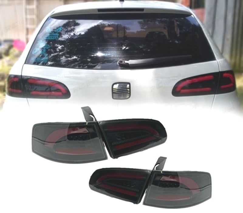 FAROLINS TRASEIROS LED LIGHTBAR SEAT IBIZA 6L 02-08 CARDNA FUNDO PRETO