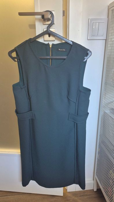 Vestido verde escuro Massimo Dutti