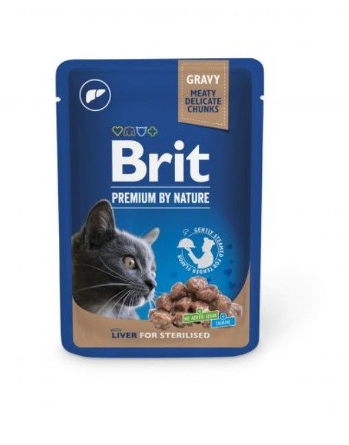 Brit premium pouches Liver for sterilized 10x100g