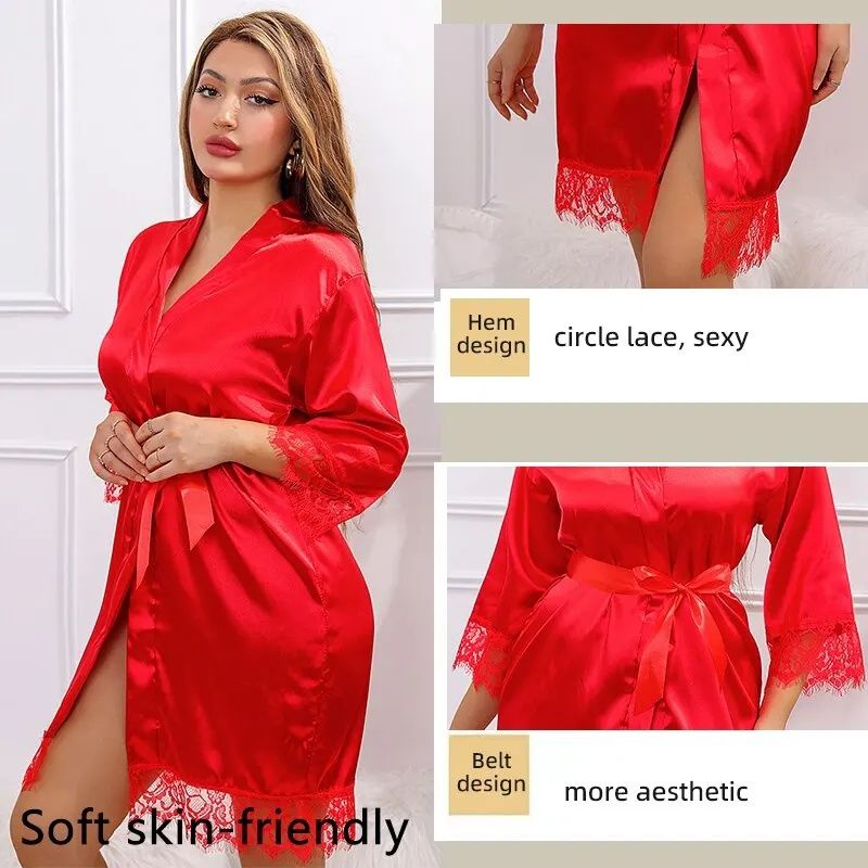Szlafrok damski pidżama czerwony. Xl  L.
