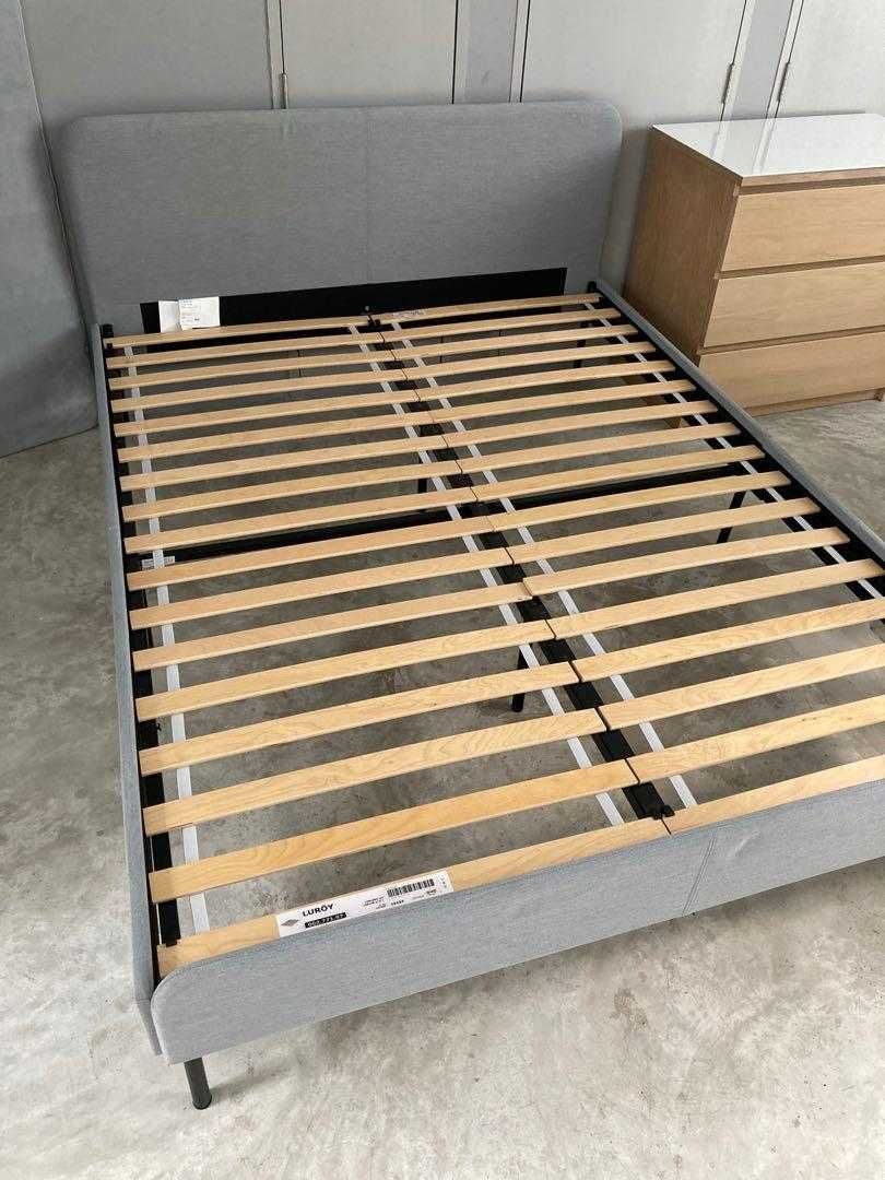 Cama IKEA SLATTUM Cinza Claro