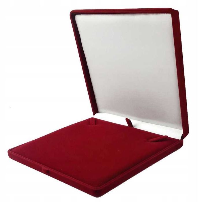 II jakość Duże pudełko na naszyjnik kolię bordowe aksamitne p101b