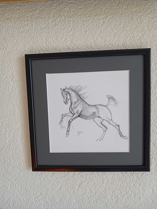 Joanna Kossak - ogier - rycina - szkic kredką