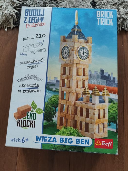 BRICK TRICK Buduj z cegły WIEŻA BIG BEN 210szt Prawdziwych Cegieł 6+