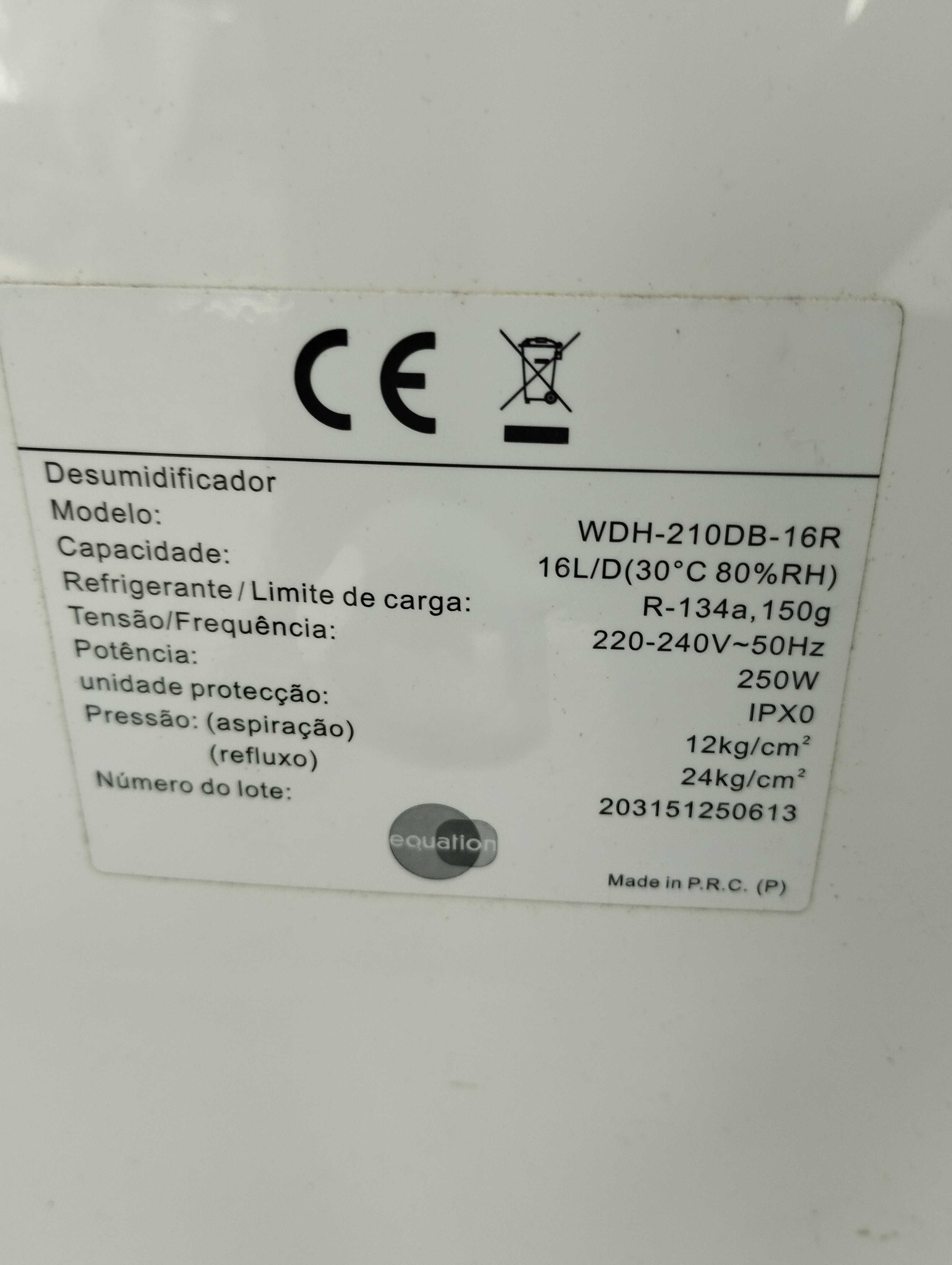 Desumidificador  Equation, usado