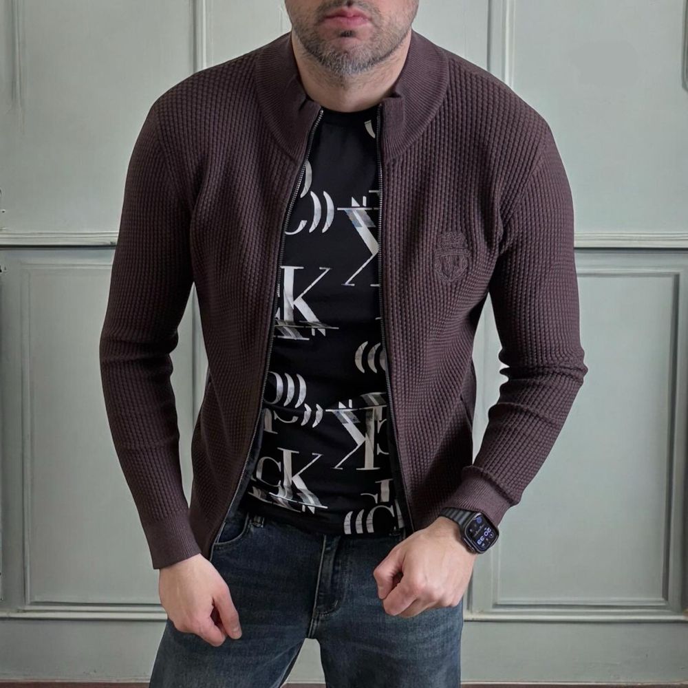 Зіпка Billionaire кофта на блискавці M,L,XL,2XL,3XL коричневий/синій