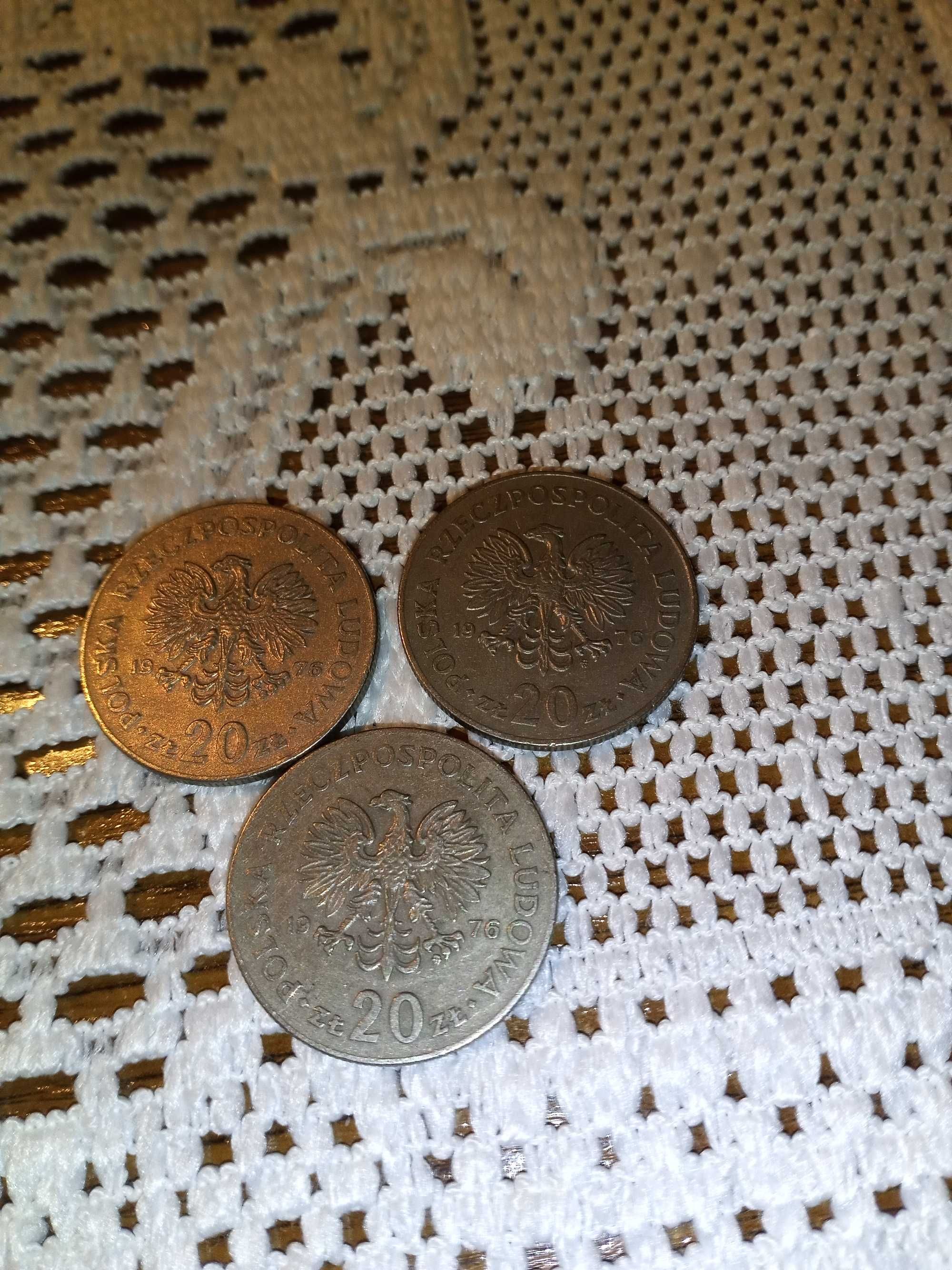 sprzedam 3 monety 20 zł z 1976 r.