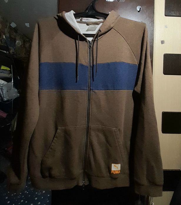 PUMA мужская зип толстовка с капюшоном, худи кенгуру.