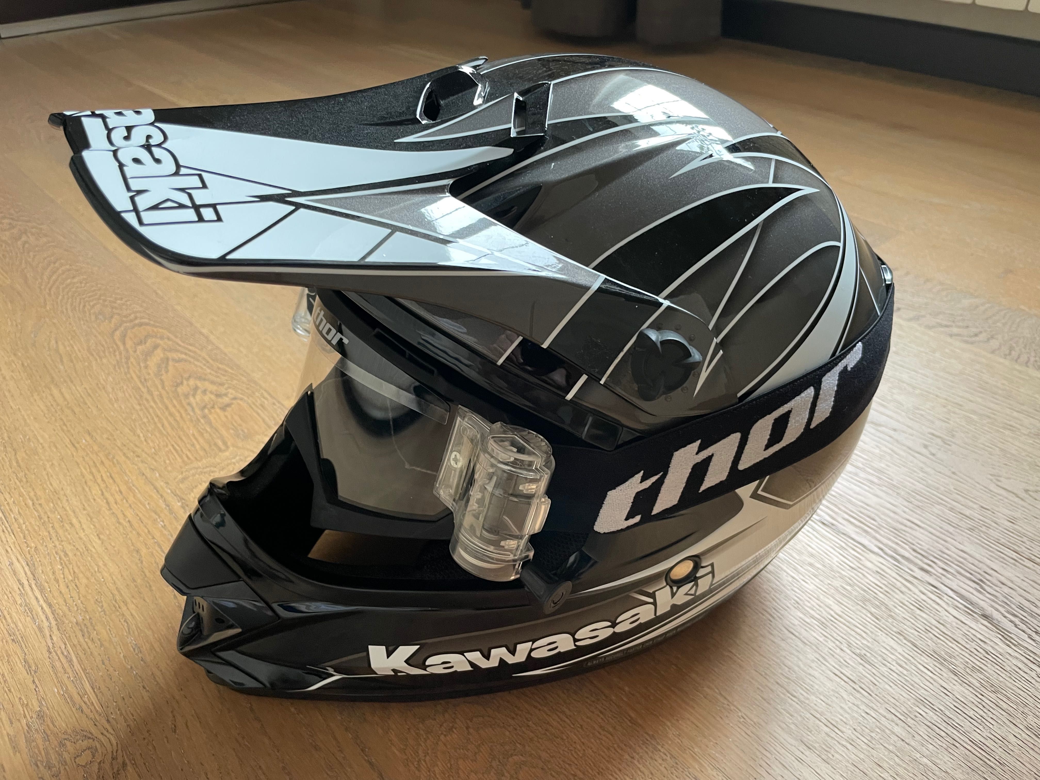 Мотошолом Кawasaki XL ендурокросс Cross-Enduro offroad окуляри Thor XL