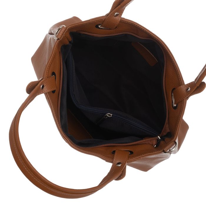 VERA PELLE torebka damska skórzana shopper z paskiem V658 musztardowa