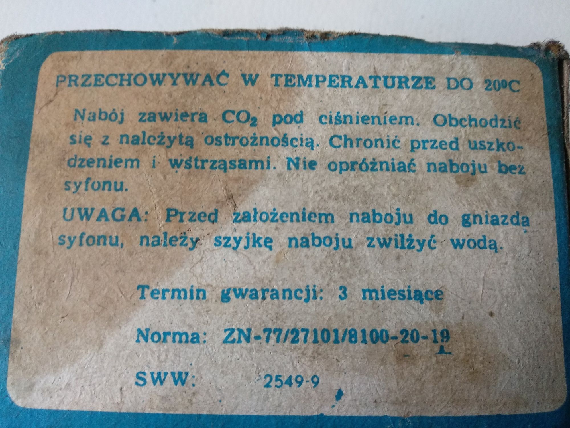Naboje do syfonu PRL 1980