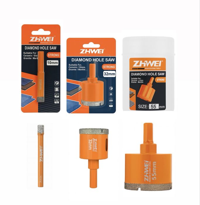 Коронка алмазна для бетону цегли плитки та керамограніту 40,68 ZHIWEI