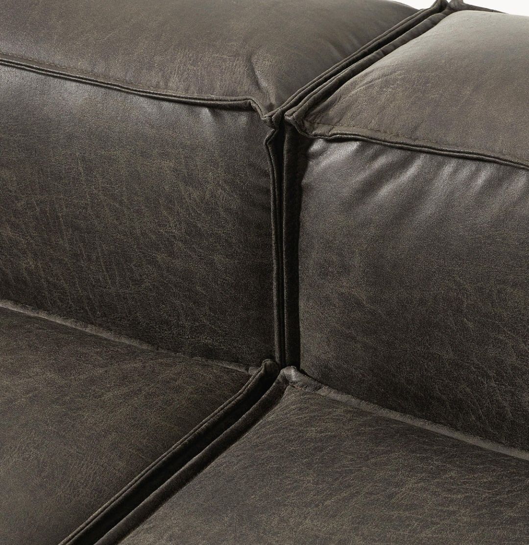 Sofa modułowa XL ze skóry z recyklingu Lennon Westwing Collection