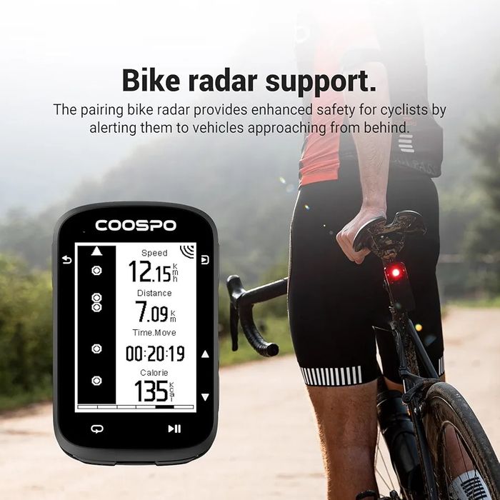 Велокомп'ютер COOSPO CS500 бездротовий, велокомп'ютер з навігацією