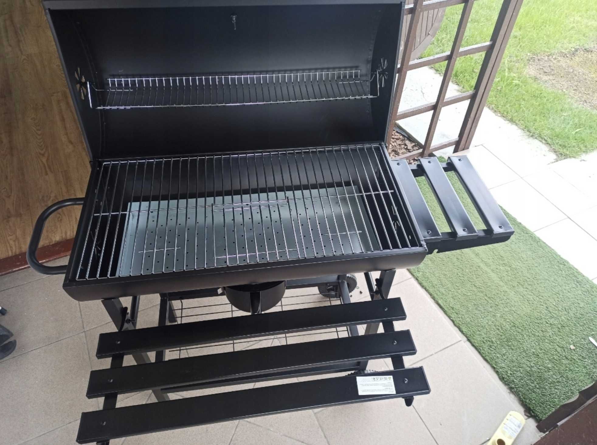 Profesjonalny Grill Węglowy – Beczka, 2 Ruszty, Termometr, Popielnik