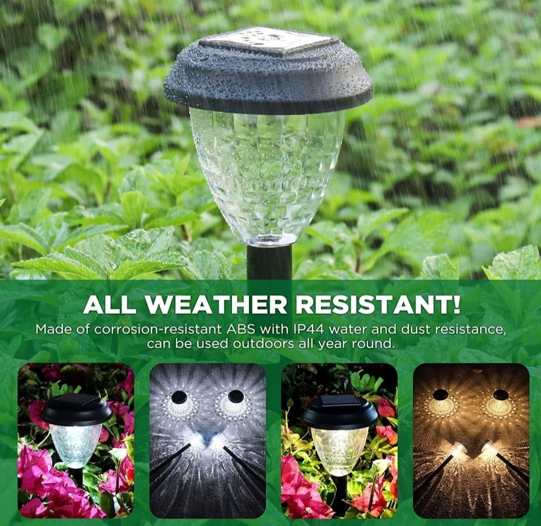 Lampy solarne do ogrodu, zestaw 6 sztuk, 42 cm