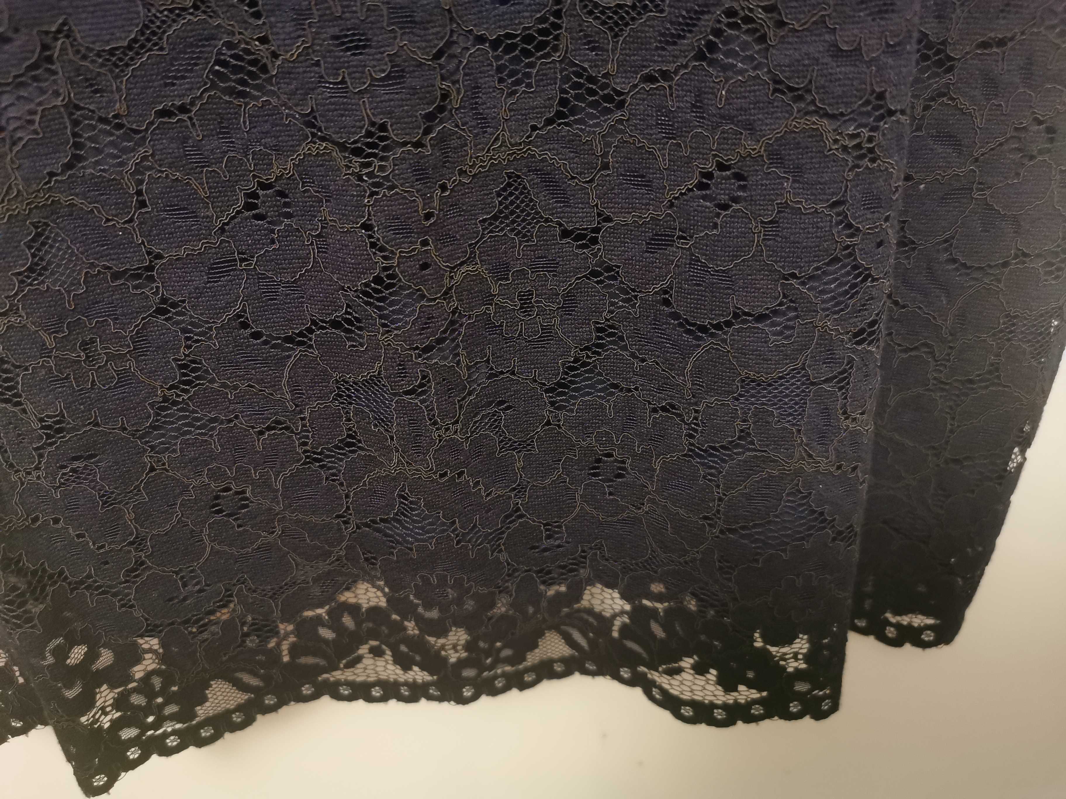 Sukienka koronkowa H&m granatowa L