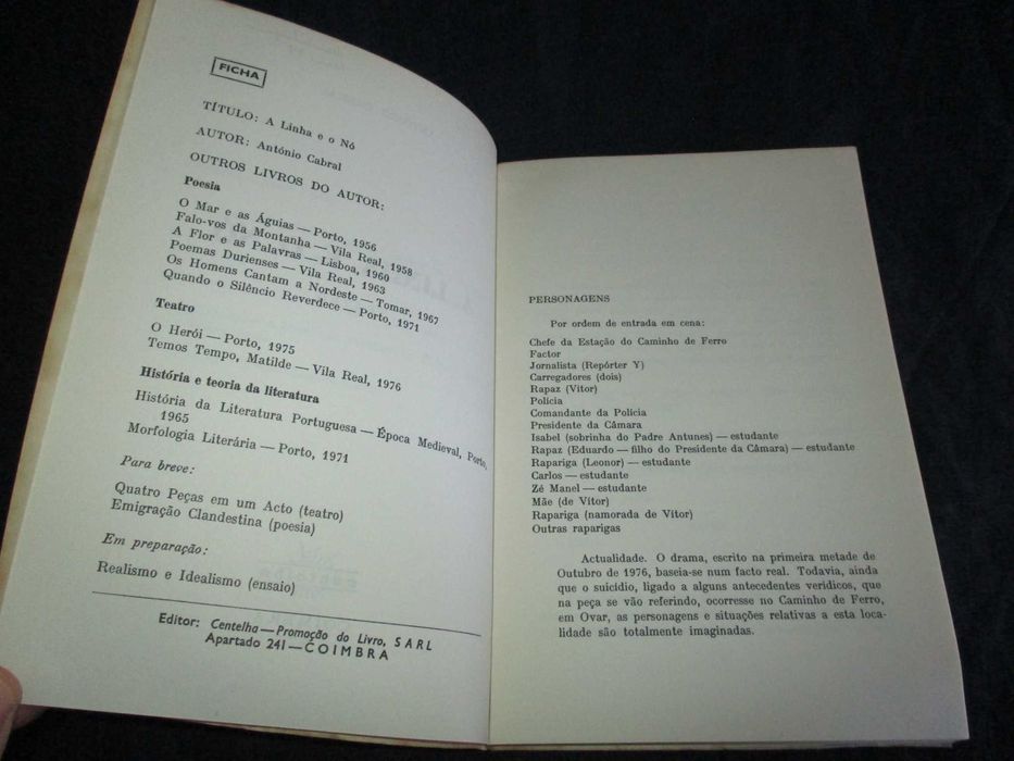 Livro A Linha e o Nó António Cabral Teatro Centelha