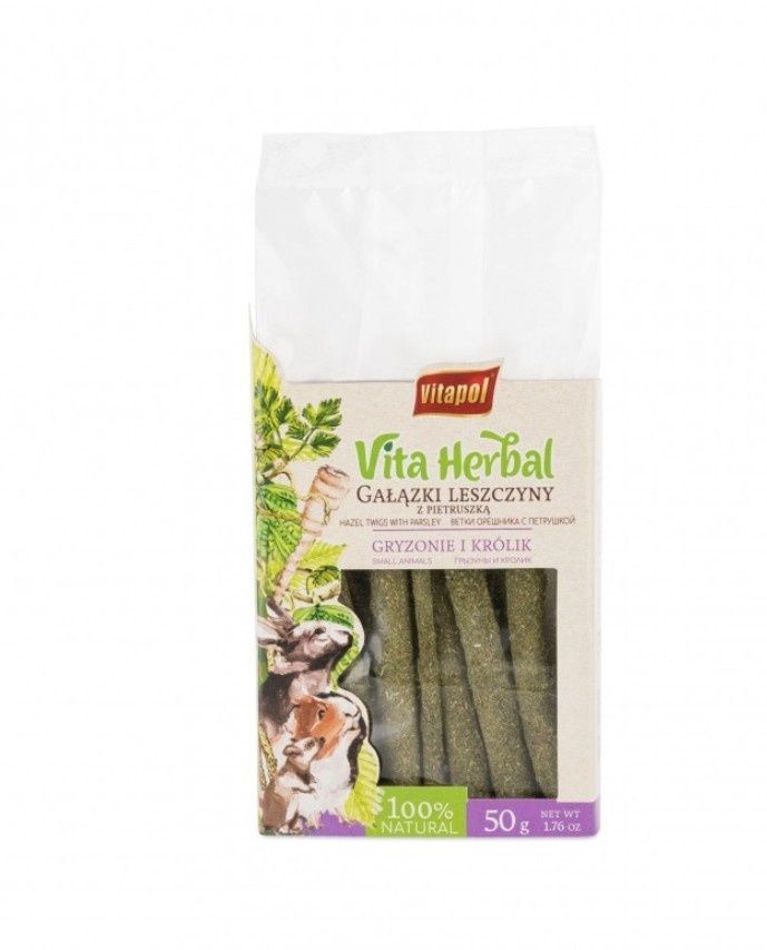 Vita Herbal dla gryzoni i królika, gałązki leszczyny z pietruszką, 50