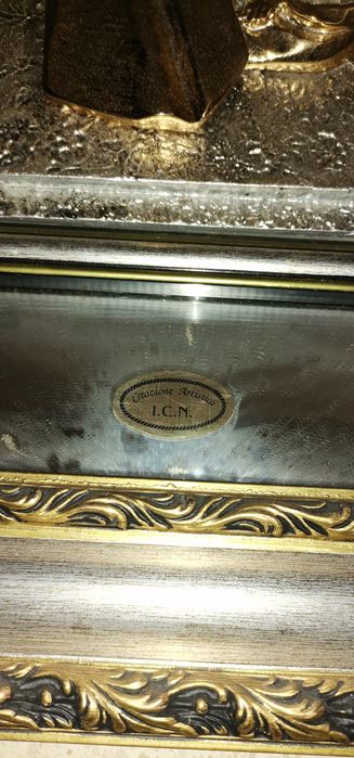 Quadro em prata AGR 925 com imagem de Nossa Senhora com o Menino Jesus