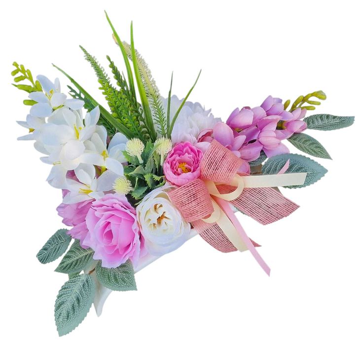 Mała kompozycja kwiatowa na grób cmentarz stroik ikebana Z173