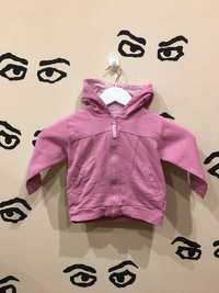 Bluza z kapturem różowa dziewczęca 86 cm zapinana z nadrukiem