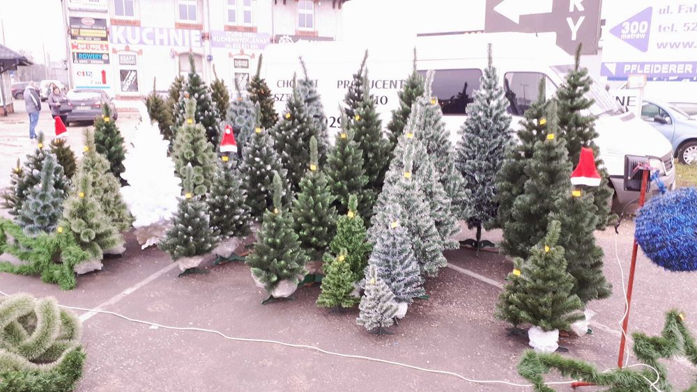 choinka sztuczna 2,20m z białymi końcami PROMOCJA OKAZJA