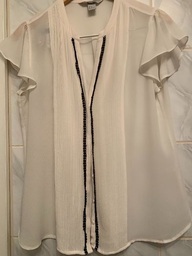 Bluzka biała z krótkim rękawem H&M rozmiar 42.