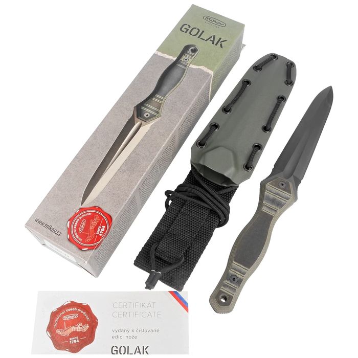 Nóż Mikov Golak LE Black/Olive G10, Black DLC N690 by Roman Hippík