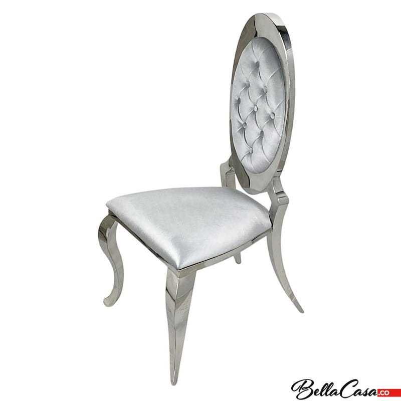 Krzesło glamour Victoria 2 Szare / Czarne / Gładkie / Pikowane