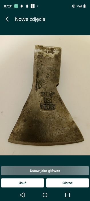 Topór  kuty. Kuźnia Osowiec. Z czasów PRL.