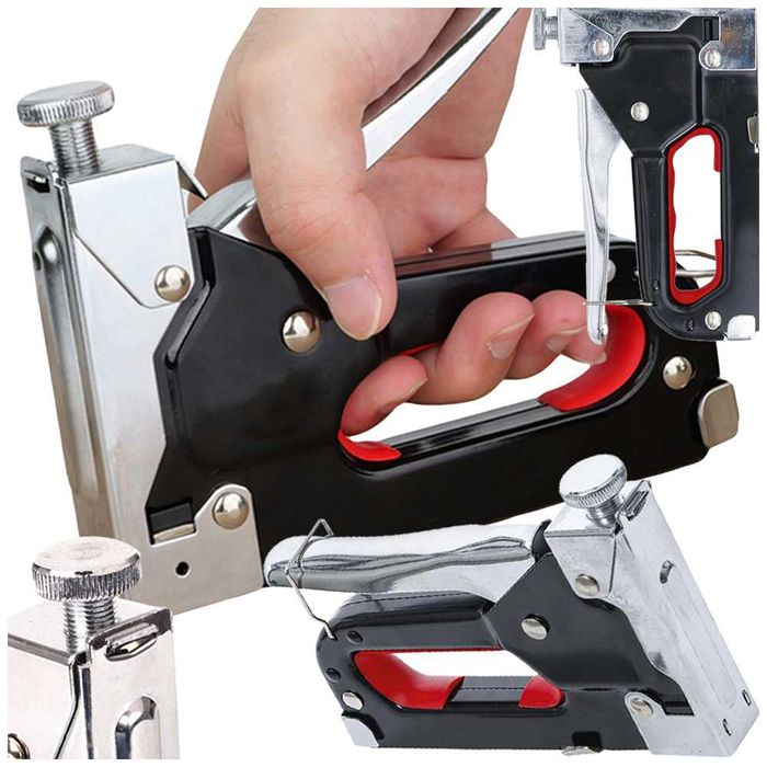 Zszywacz tapicerski taker ręczny na zszywki 4-14mm metalowy3w1 blokada