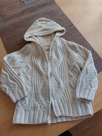 Sweter rozpinany kremowy 92-98