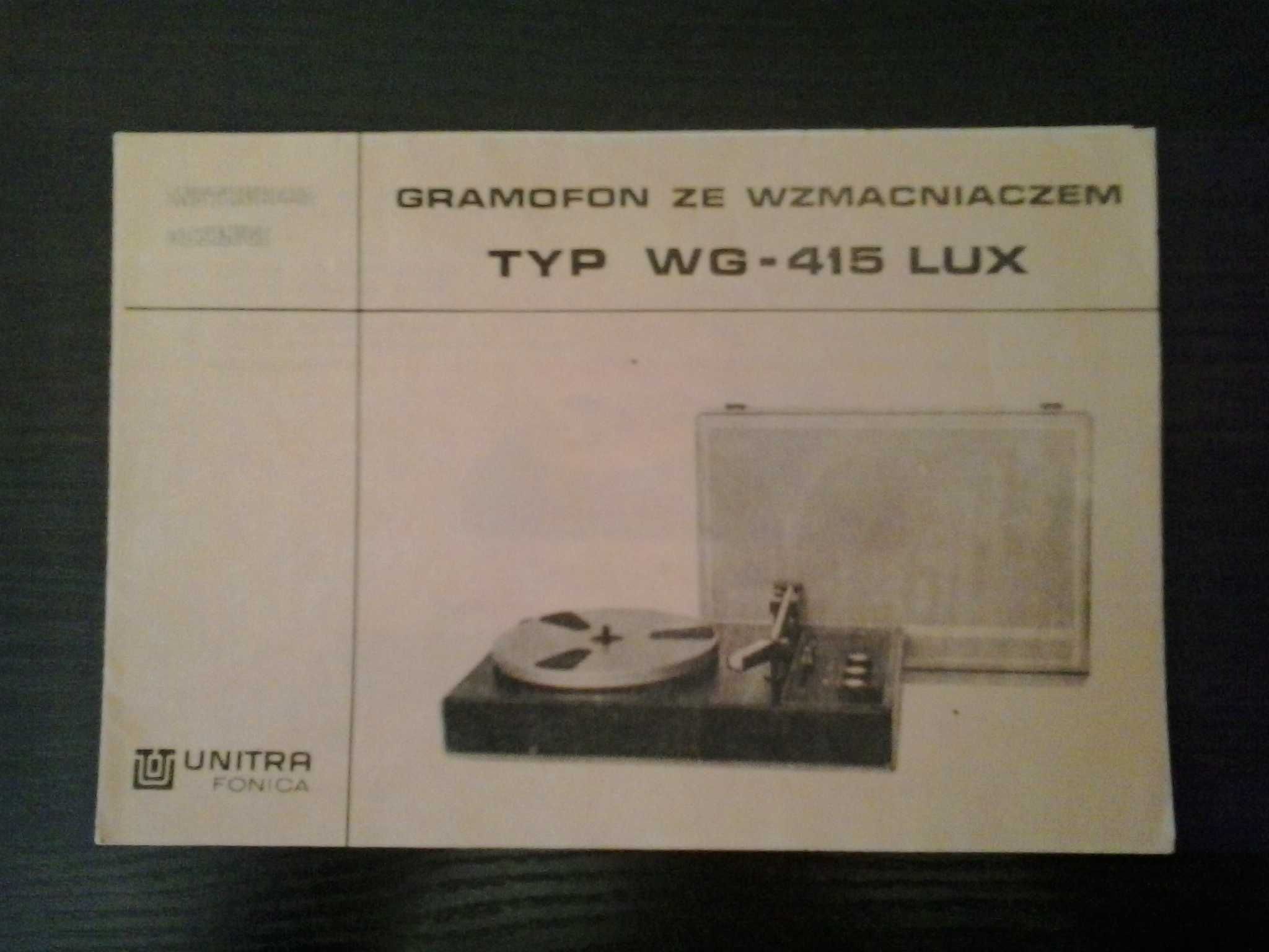 Gramofon ze wzmacniaczem WG-415 Lux, Unitra Fonica