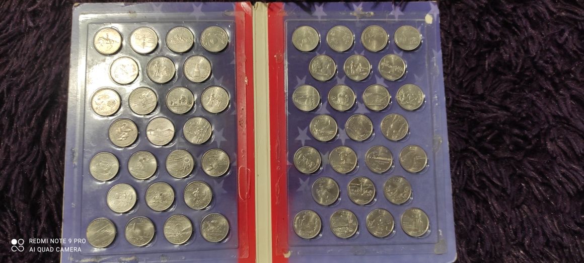 50 States Quarters коллекция монет в альбоме, идеальное состояние.