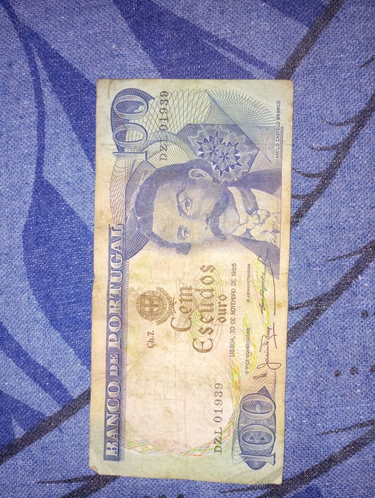 Nota 100 escudos Camilo castelo branco