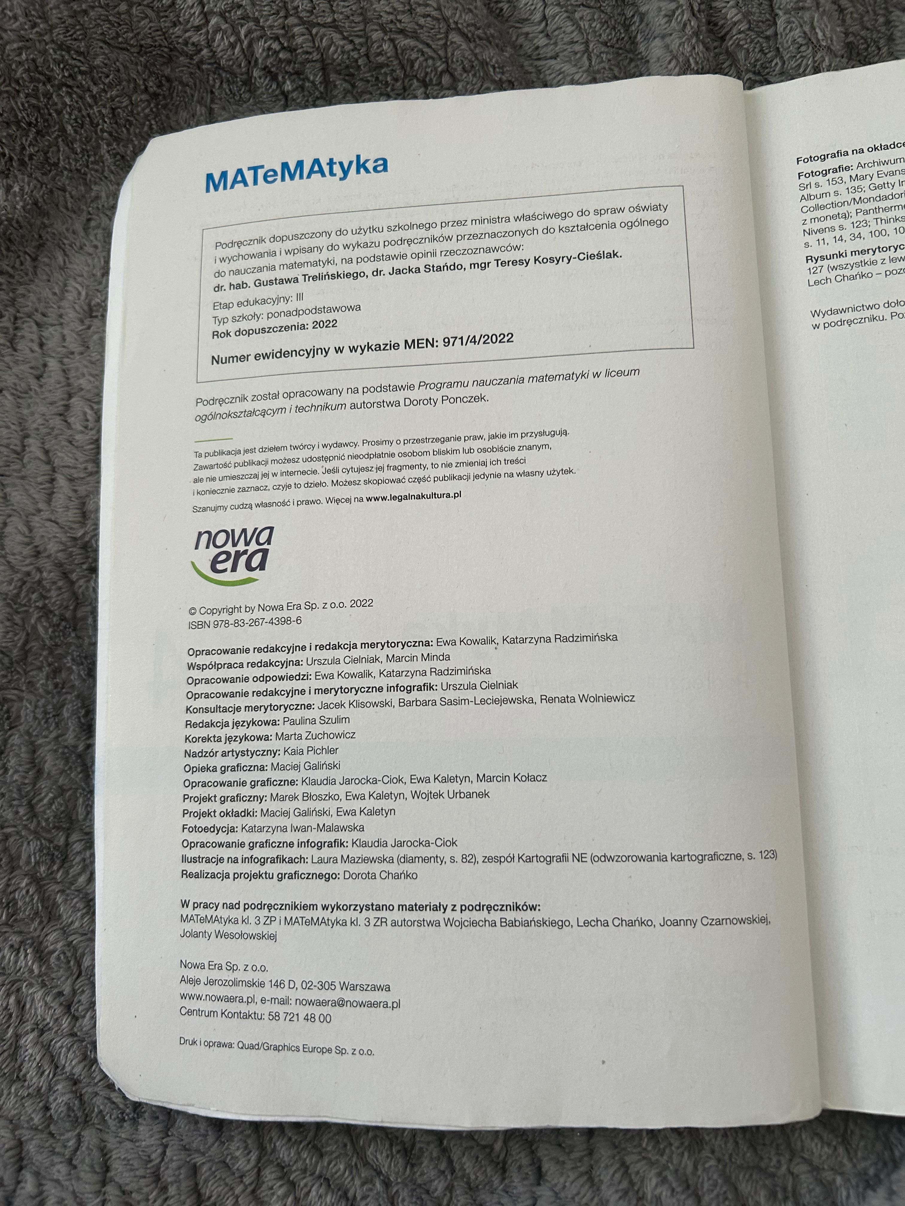 matematyka 4 podręcznik zakres podstawowy nowa era liceum technikum