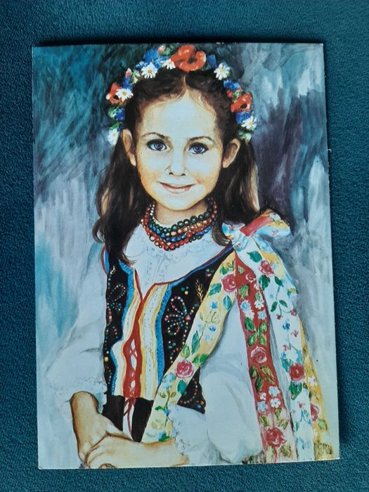 Pocztówka Muszyńska Zamorska dziewczynka Zosia w stroju krakowianki