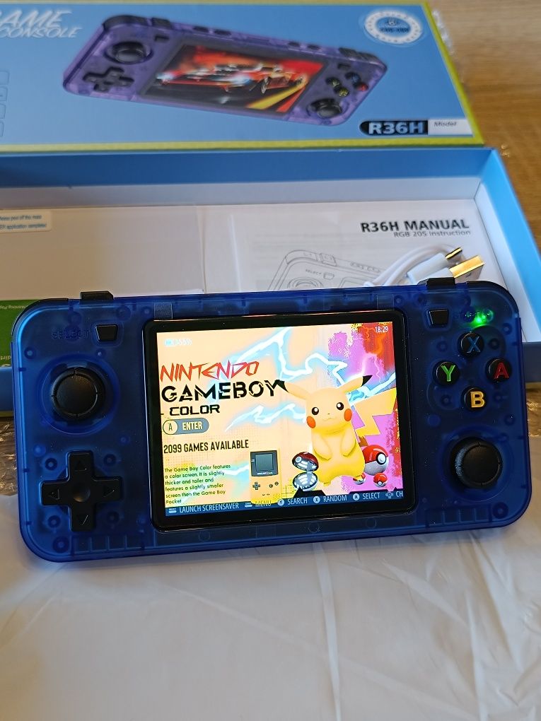 Konsola przenośna R36H BLUE 15000 GIER GameBoy Pegasus NDS PS1 N64 NEW