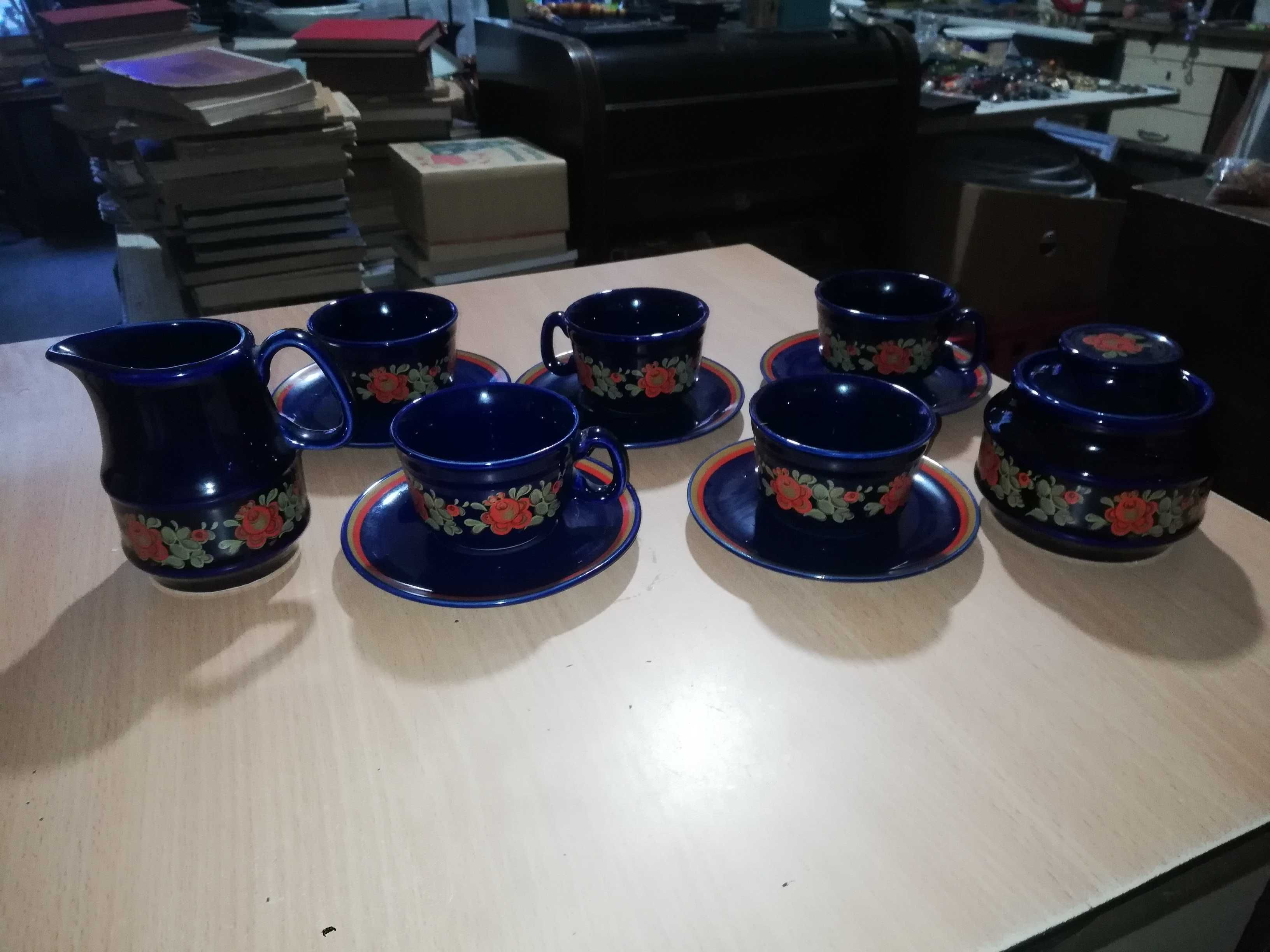 Stary serwis porcelit Pruszków kobalt PRL   M