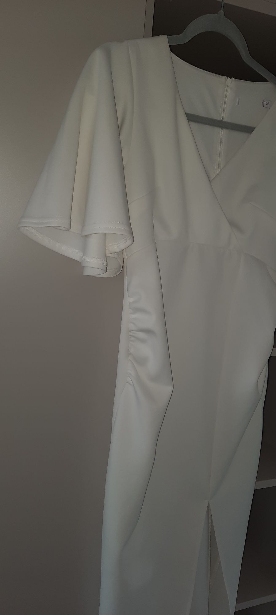 Sukienka elegancja, 36-38, ecru, długa sukienka