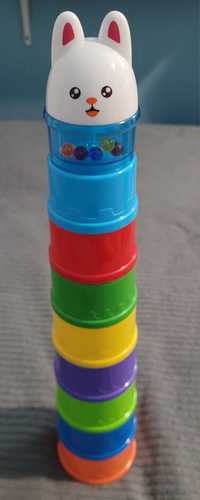 Zabawka układanka wieża kubeczki kokorowe dla maluszka
