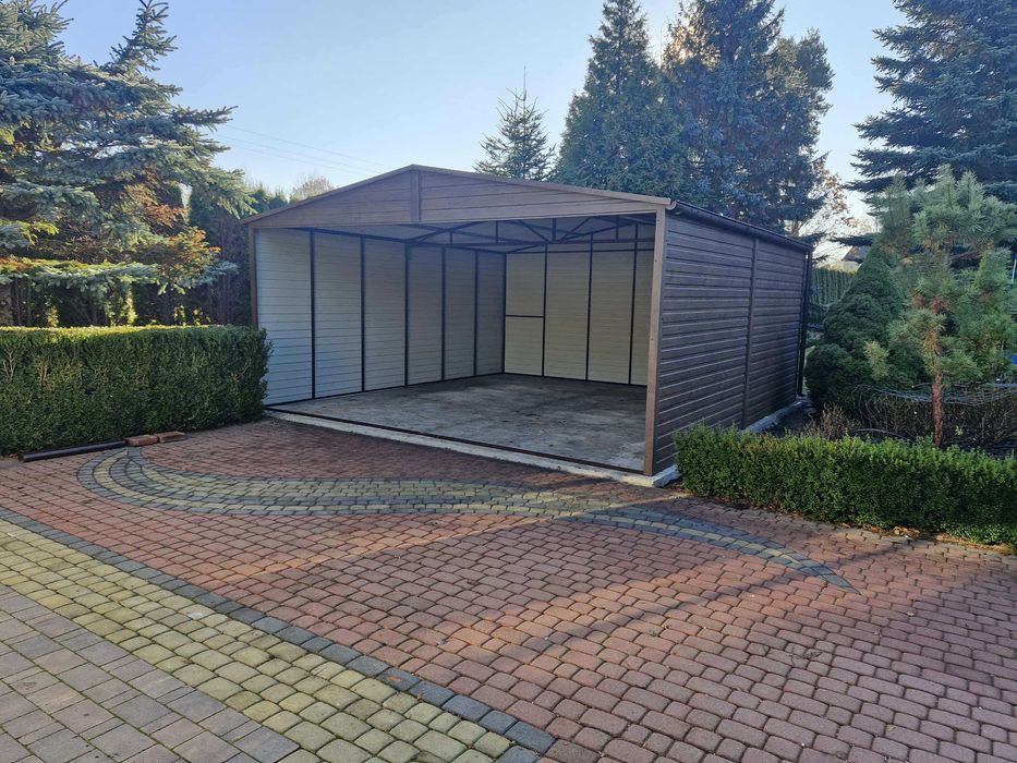 Wiata garażowa garaż blaszany garaże 6x5.80 6x6 profil kolor rynna 7*5