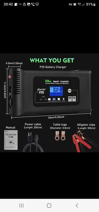 Умные зарядные ,восстонавливают аккумулятор,12/24v.20А 35А.100A