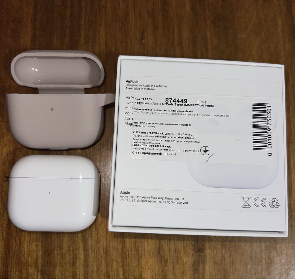 Навушники Apple AirPods 3 gen (MME73TY/A)
