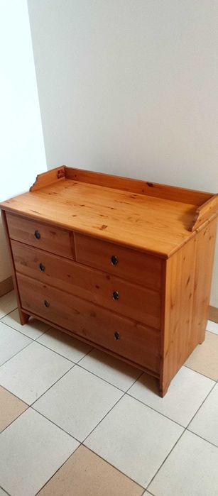szafka TV-IKEA LEKSVIK-biurko-drewno Hemnes