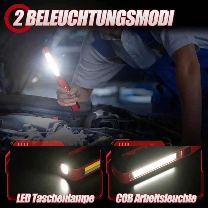 Lampa robocza LED Linkax do warsztatu, latarka LED z akumulatorem